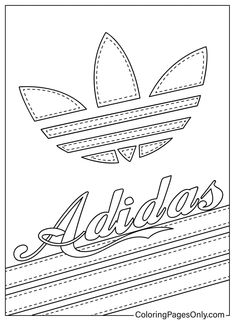 the adidas logo is shown in black and white, with an outline for it to be