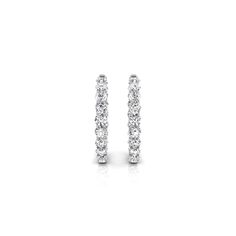 ✥ Introducing our Round Cut Diamond Shared Prongs Hoops Earrings for Women, a stunning blend of classic elegance and modern sophistication. Each earring features a sleek hoop design adorned with brilliant round-cut diamonds meticulously set in shared prongs, allowing for maximum sparkle and brilliance from every angle. The shared prong setting not only accentuates the beauty of each diamond but also creates a seamless and sleek look. Perfect for both casual and formal occasions, these earrings a Classic White Gold Earrings With Timeless Design, Classic White Gold Earrings, Classic Diamond White Huggie Earrings With Halo Design, Classic White Gold Hoop Earrings With Halo Design, Classic White Hoop Earrings With Halo Design, Classic White Gold Huggie Earrings With Halo Design, Classic Huggie Earrings With Halo Design For Formal Occasions, Classic Formal Huggie Earrings With Halo Design, Classic Oval Hoop Earrings For Wedding