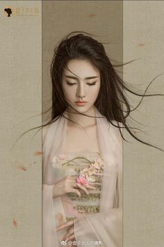 Chinese Art Girl, Foto Tips, Foto Art, Chinese Art, 그림 그리기, Portrait Art, Asian Art, A Flower, Japanese Art