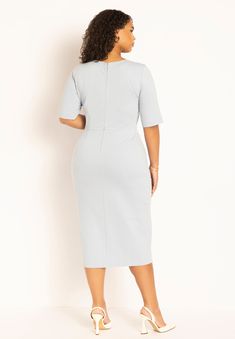 Button Front Workwear Dress | Eloquii Button Front Dress, Woman Within, Swimsuits For All, Button Dress, Workwear Dress, Work Wear, Dresses For Work, Bodycon Dress, Cream