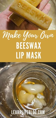 Embrace the power of beeswax! Show your lips some love this winter with this thick, moisturizing lip mask recipe. Lip Mask Recipe, Diy Lip Mask Recipe, Diy Lip Mask Overnight, Honey Lip Mask Diy, Lip Balm Without Beeswax Diy, Diy Lip Mask, Reusable Lip Mask, Bees Wax Lip Balm Recipes Coconut Oil, Bees Wax Lip Balm