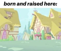 an animated image of two houses with the caption'born and raised here '