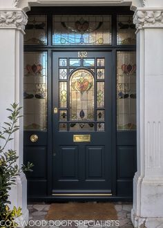 Black Front Doors, Edwardian House, Door Inspiration, Painted Front Doors