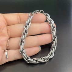 Elevate your style with these sleek stainless steel rope chain bracelets! Perfect for both men and women 💫 Mix and match or wear one alone for a trendy look. #Bracelet #StainlessSteel #Fashion #UnisexStyle #JewelryLovers  #eBay #eBayStore #eBaySeller #StainlessSteel #Rope #Chain #Bracelet #White #Silver #Round #Lobster #NoStone Trendy Silver Metal Braided Bracelets, Everyday Silver Metal Braided Bracelets, Trendy Silver Braided Metal Bracelet, Silver Stainless Steel Cuban Link Bracelet With Adjustable Chain, Stainless Steel Jubilee Chain Link Bracelet, Stainless Steel Braided Bracelet With Clasp, White Gold Stainless Steel Bracelet With Adjustable Chain, Adjustable Metal Rope Chain Jewelry, Metal Link Rope Chain Jewelry