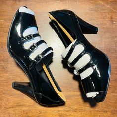 Gretta Black Patent Leather Peep Toe Buckle Heels Nwot. Buckle Heels, Buckled Heels, Black Patent Leather, Shoes Women Heels, Patent Leather, Shoes Heels, Buckle, Size 6, Women Shoes