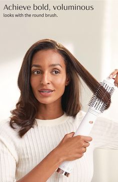 What it is: A certified refurbished hot air brush set that helps you take your hairstyle from smooth and sleek to bouncy and wavy in one easy step.What it does: The brush features T3's IonFlow Technology, which makes it work for all hair types. Featuring a powerful ion generator and smart microchip, T3 IonFlow Technology delivers an ion-enriched airstream and precise, digitally controlled heat for polished, frizz-free results. The smart microchip helps minimize fluctuations for consistent heat, Hot Air Brush, Brush Design, Best Hair Dryer, Blow Dry Brush, Hair Dryer Brush, Hair Brush Straightener, Love Your Hair, Top Skin Care Products, Round Brush