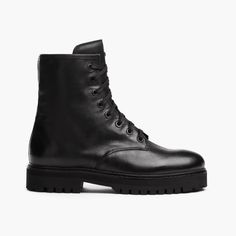 Comfortable Women's Lace-Up Combat Boot with Side Zipper in Black Full-Grain Leather. Handcrafted with the Highest Quality Materials, Shock-Absorbing Insoles, and Durable Rubber Outsoles. Free Shipping & Returns. Thursday Boots Women, Ireland Clothes, Elder Goth, Thursday Boot Company, Thursday Boots, Rugged Boots, Keds Champion, Boot Companies, Womens Combat Boots