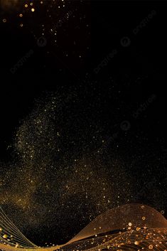 an abstract background with gold glitter and waves on a black background - stock photo - images