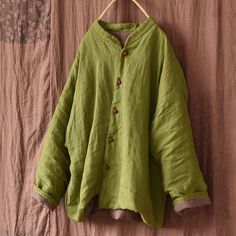 Details: Gender: Women Item Type: Jacket Material: Linen Pattern Type: Solid Season: Spring, Autumn, Winter Style: Leisure, Daily, Retro Occasion: Going Out, Daily Size: One Size Length: 68.00 cm/ 26.77 " Bust: 130.00 cm/ 51.18 " Collar to Cuff: 68.00 cm/ 26.77 " Spring Cotton Outerwear With Stand Collar, Casual Patchwork Top With Stand Collar, Spring Khaki Outerwear With Stand Collar, Khaki Stand Collar Outerwear For Spring, Spring Stand Collar Khaki Outerwear, Cotton Outerwear With Relaxed Fit And Stand Collar, Cotton Outerwear With Stand Collar And Relaxed Fit, Casual Patchwork Outerwear With Stand Collar, Casual Outerwear With Patchwork And Stand Collar