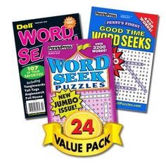 three different words and numbers puzzles for children