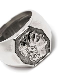 sterling silver coin signet ring from EMANUELE BICOCCHI featuring coin detailing, signet band and polished finish. | Emanuele Bicocchi Coin Signet Ring Signet Ring Silver, Silver Signet Ring, Silver Coin, Silver Coins, Ring Silver, Signet Ring, Rings For Men, Coin, Band