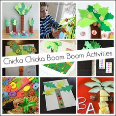 the collage shows different activities for children to do with their paper crafts and crafting