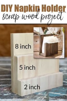 diy napkin holder scrap wood project with instructions