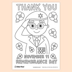 a coloring page for remembrance day with a soldier saluting to the people who have served him