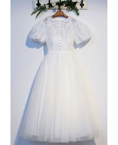 Buy cute baby collar white lace tea length party dress with short sleeves at cheap price online. Free stable shipping and pro custom service since 2009. Elegant Spring Baptism Dress With Lace Collar, Elegant First Communion Dress For Summer, Elegant Summer Lace Dress For First Communion, Elegant Summer First Communion Dress For Party, Elegant Summer First Communion Party Dress, Short Sleeve Lace Dress For Confirmation, White Lace Dress With Lace Collar For Party, Short Sleeve Lace Confirmation Dress, Fitted Lace Dress For First Communion Summer