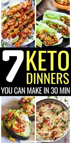 Easy Keto Dinner Recipes! These quick keto dinners will only take you 30 minutes of less, which makes them perfect to follow your ketogenic or low carb diet without losing your precious time. Dinner's ready! #keto #ketodiet #ketorecipes #ketogenic #ketogenicdiet Ketosis Diet Recipes, Easy Keto Dinner Recipes, Easy Keto Dinner, Keto Dinner Recipes, Keto Dinners, Ketosis Diet, Ketogenic Diet Plan, Idee Pasto Sano, Keto Diet Meal Plan