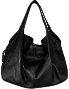 Versatile Black Shoulder Bag With Rolled Handles, Everyday Black Hobo Bag With Rolled Handles, Versatile Leather Hobo Bag With Leather Lining, Versatile Hobo Bag With Leather Lining For Shopping, Chic Leather Hobo Bag With Rolled Handles, Versatile Leather Hobo Bag, Modern Black Hobo Bag With Rolled Handles, Versatile Leather Hobo Bag With Double Handle, Black Hobo Bag With Rolled Handles For Daily Use