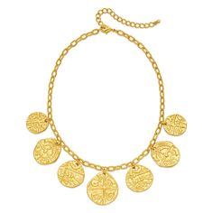 PRICES MAY VARY. vintage Gold Necklace: gold Roman Coin pendant necklace embodies a sense of fashion charm, adding an elegant touch to your ensemble whether worn alone or paired with other jewelry. Adjustable Chain: adjustable chain necklace is 16"+3.3" extension chain, lobster clasp design, while the length can be adjusted according to personal preference to showcase individual style. HIGH QUALITY MATERIAL: gold pendant necklace is made of hypoallergenic brass material and is plated with matte Bohemian Gold Charm Necklace With Clavicle Chain, Vintage Gold Coin Brass Necklace, Vintage Gold Brass Coin Necklace, Bohemian Gold Clavicle Chain Necklace, Gold Bohemian Clavicle Chain Necklace, Vintage Gold Metal Coin Necklace, Gold Vintage Charm Pendant Necklace, Gold-tone Necklace With Vintage Charm, Gold Pendant Necklace With Vintage Charm