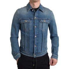 Step Out In Style With This 100% Authentic, Absolutely Stunning Denim Jacket By Dolce & Gabbana. Boasting Italian Craftsmanship, This Jacket Features A Sleek Button Closure And Is Accentuated With Two Practical Outside Pockets, Perfect For A Man Who Values Both Fashion And Functionality. The Luxurious Blend Of Cotton And Elastane Ensures Both Comfort And A Flattering Fit. It’s Not Just A Piece Of Clothing; It’s An Investment In Timeless Style. Color: Blue Material: 98% Cotton 2% Elastane Country Dolce Gabbana Jacket, Denim Men, Lambskin Jacket, Dolce And Gabbana Blue, Shirt Designs For Men, Trench Coat Men, Classic Denim Jacket, Italian Craftsmanship, Denim Jacket Men