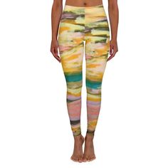 Make a bold statement with these fully customizable leggings. They are made of stretchy fabric that provides the perfect fit while remaining cool and sturdy during workouts. Athleisure has never been this comfy and fun.  .: Material: 88% polyester, 12% spandex .: Skinny fit .: Double layer waistband .: Durable and stretchy fabric .: Sewn-in care label .: Assembled in the USA from globally sourced parts Trendy Compression Tights For Yoga, Fitted Multicolor Athleisure Yoga Pants, Casual Fitted Leggings For Pilates, Fitted Multicolor Activewear For Pilates, Fitted Multicolor Yoga Pants For Sports, Casual Compression Leggings For Pilates, Multicolor Casual Yoga Pants For Pilates, Casual Multicolor Yoga Pants For Pilates, Multicolor Fitted Yoga Pants For Sports