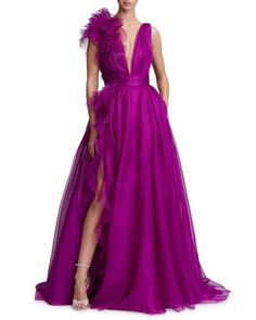 Prom Dresses Tulle, Empire Waist Tops, Dresses Tulle, Prom Dresses Sleeveless, Evening Dress Fashion, A Line Prom Dresses, Tulle Prom Dress, Flower Detail