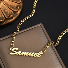 Discover the perfect personalized gift with our Custom Name Necklace, an exquisite piece handcrafted just for you. This necklace features an 18K gold plated nameplate that is not only stunning but also waterproof, ensuring its beauty lasts through life's daily adventures.  Choose from 8 unique designs to match your style or the special woman in your life. Delicately crafted, this necklace is an ideal birthday gift for her, whether she's a beloved friend, mom, daughter, or girlfriend. With a vari Name Chain, Customized Necklace, Name Plate Necklace, Necklace Name, Birthday Jewelry, Chain Women, Pendant Choker, Baby Bracelet, Gold Name Necklace