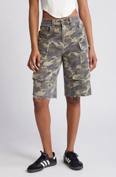 Hidden Jeans, Baggy Denim Shorts, Denim Cargo Shorts, Army Fatigue, Camouflage Shorts, Denim Cargo, Baggy Denim, Camo Shorts, Skater Style