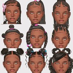 the different types of braids are shown in this image, and there is no image on