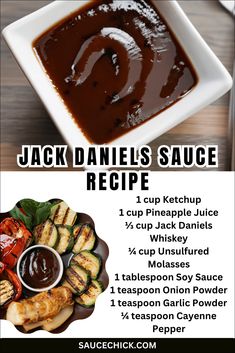 the recipe for jack daniels sauce is shown