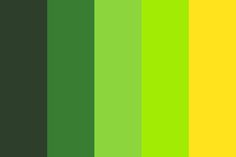 an image of a color scheme with different shades and colors on it, including yellow, green