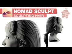 there is an image of a woman's head with long hair and nomad sculpt