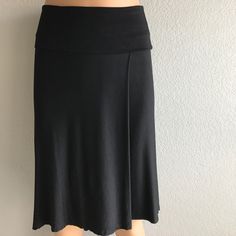 Capote Black Jersey Knit Skirt, Folded Waist Band. Breezy Soft Material, Perfect For Hot Summer Days Versatile Fitted Black Skirt, Black Fitted Versatile Skirt, Casual Fitted Plain Skirt, Fitted Black Casual Maxi Skirt, Black Fitted Casual Maxi Skirt, Fitted Black Maxi Skirt Casual, Black Fitted Maxi Skirt Casual, Versatile Fitted Black Maxi Skirt, Versatile Black Midi Skirt