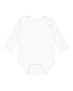 Infant Long Sleeve Jersey Bodysuit - WHITE - NB | Rabbit Skins Infant Long Sleeve Jersey Bodysuit in White Size Newborn | Ringspun Cotton White Cotton Long Sleeve Bodysuit, Classic Fitted White Bodysuit, Basic White Cotton Onesie, Snap Tape, Bodysuit White, Jersey Long Sleeve, Leg Cuffs, Sleeve Cuff, Long Sleeve Jersey