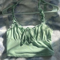 I’ve Worn The First Top A Couple Times& It Has A Small Stain. The Other Never Worn. I Am Selling Both Tops That Will Come Together. Heart Button, Crop Tank Top, Button Top, Shein Tops, Couple Time, Diy Food, Cropped Tank Top, Crop Tank, Sage Green