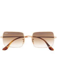 Gold-tone square gradient sunglasses from Ray-Ban featuring gradient lenses, square frames and gold-tone hardware. This item comes with a protective case. Ray Ban Sunglasses Square, 2023 Glasses, Paris Fits, Summer Wishlist, Ray Ban Sunglasses Women, Small Glasses, Sunglasses Store, Tiktok Outfits, Ray Ban Glasses