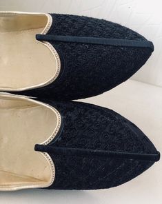 Black Men's slip on Shoes, Black Men shoes Flats , Mens Slippers, Handmade Slippers ,Men's Shoes, Mens Casual Shoes, Indian shoes, Rajasthani shoes, wedding juttis, shoes for groom SIZING INSTRUCTIONS- Need assistance, please convo me 1. These shoes run true to the standard US size and are available in medium width only. 2. I suggest that you select the shoe size based on the length closest to your feet measurement. 3. The Length of Foot is not equivalent to the length of the shoes. Note: The pr Black Wedding Loafers With Almond Toe, Black Almond Toe Loafers For Wedding, Black Slip-on Loafers For Wedding, Black Wedding Loafers With Leather Sole, Black Traditional Formal Loafers, Traditional Black Formal Loafers, Black Embroidered Slip-on Loafers, Wedding Shoes For Groom, Shoes For Groom