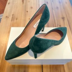 Reposhing This Item I Purchased From @Themichelleab. Turned Too Big For Me. They Really Fit Us 8.5. Chic Green Almond Toe Heels, Elegant Green Suede Heels, Green Almond Toe Heels For Work, Green Heels With Branded Heel Counter For Office, Green Office Heels With Branded Heel Counter, Green Heels For Work, Green Heels For Workwear, Elegant Green Heels For Work, Green Suede Pointed Toe Heels