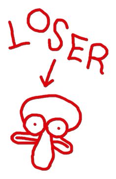 a drawing of a bird with the words loser above it