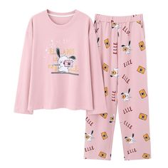 PRICES MAY VARY. Size Reference: Small=US 10(6-8 Yearts); Medium=US 12(US 8-11 Years); Large=US 14(US 11-13 Years); X-Large=US 16(US 13-15 Years); XX-Large=US 18(US 15-17 Years). Material: 65% Cotton And 35% Polyester. Style: This Cute 2PCS Pajama Sets includes long sleeves top and matching bottoms. Design: Crew necklines for easy on/off dressing; Split desige made the sleep sets more adorable. Washing: Machine wash or hand wash available. Pink Cotton Sleepwear With Character Print, Pink Kawaii Sleepwear With Cartoon Print, Pink Long Sleeve Sleepwear With Character Print, Pink Character Print Pajama Party Set, Casual Cartoon Print Sleepwear For Winter, Pink Letter Print Winter Set, Casual Winter Sleepwear With Cartoon Print, Pink Letter Print Sets For Winter, Cute Letter Print Sleepwear For Pajama Party