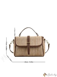 BirdinBag - Stylish Summer Beach Travel Straw Bag with Contrast Binding Flap - Ideal for Vacation Travel Rectangular Straw Bag With Detachable Strap, Beige Rectangular Straw Bag With Adjustable Handle, Rectangular Travel Flap Bag With Adjustable Handle, Travel Flap Bag With Adjustable Handle And Rectangular Shape, Rectangular Flap Bag With Adjustable Handle For Travel, Rectangular Vacation Straw Bag With Detachable Strap, Rectangular Straw Bag With Detachable Strap For Vacation, Trendy Rectangular Straw Bag With Detachable Strap For Vacation, Square Straw Bag With Detachable Strap For Travel