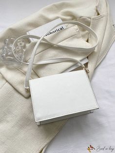 BirdinBag - Compact Stylish Crossbody Bag Rectangular Flap Bag With Removable Pouch For Errands, White Large Capacity Crossbody Box Bag, White Crossbody Evening Bag For Mobile Phone, White Crossbody Evening Bag With Phone Holder, White Satchel Shoulder Bag With Mobile Phone Bag, White Rectangular Flap Bag For Mobile Phone, Solid Color Rectangular Shoulder Bag With Removable Pouch, Solid Color Rectangular Shoulder Bag For Errands, Rectangular Evening Bag With Adjustable Strap For Shopping