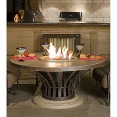 a fire pit sitting on top of a kitchen counter