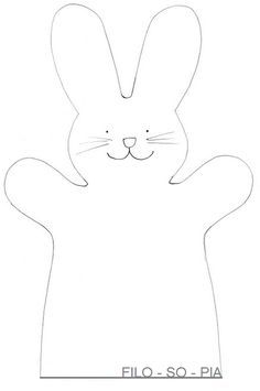 a drawing of a rabbit with its hands in the shape of a bunny's face