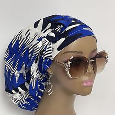 Locs Long, Blue Ankara, Nursing Caps, Extra Long Hair, Blue Scrubs, Nursing Cap, Polycotton Fabric, Surgical Scrub Hats, Hair Cover