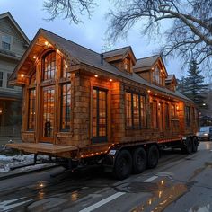 a large truck with a house on the back