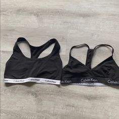 Calvin Klein Sports Bras Left Is Xs Right Sm Both Fit The Same New Without Tags Black Stretch Cotton Sports Bra, Black Cotton Sports Bra For Gym, Black Seamless Cotton Activewear, Sporty Black Sports Bra For Loungewear, Calvin Klein Bras, Calvin Klein Sports Bra, Calvin Klein Bra, Calvin Klein Collection, Black & White