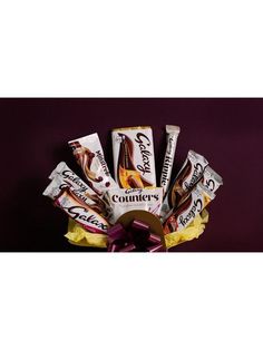 a basket filled with lots of different types of candy