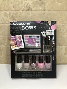 L.A. Colors Baubles & Bows Do It Yourself Nail Design Kit 8 pc Nail Polish. Eco Friendly Nail Polish, Nail Polish Box, Nail Design Kit, Nail Polish Gift, Professional Manicure, Nail Drills, Gel Nail Colors, Trendy Nail, Nail Polish Sets