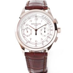 DETAILSManufacturer: Patek PhilippeModel: Chronograph Reference Number: 5170G-001Movement: Manual windingCondition: Very goodGender: Men’s/unisexTime Period: 2013Retail / Compare-At Price: $87,100Our Best Price: $58,500CALIBERMovement: -Caliber: CH 29-535 PS AIG.1Jewels: 33CASECase Material: 18K white goldCase Diameter: 39.4 mmThickness: 11 mmWaterproof: 100 ft./30 m.Water Resistance: 3 ATMMaterial Bezel: Fixed 18K white gold Glass: Sapphire crystal Dial: Silvery white Dial Numerals: 18K white g Patek Philippe Watches Men, Luxury Watch Collection, Patek Watches, Patek Philippe Calatrava, Patek Philippe Watches, Patek Philippe Aquanaut, Gold Models, Patek Philippe Nautilus, Gold Glass