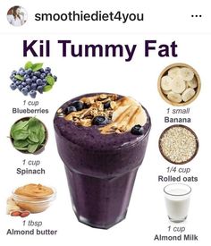 Lose Tummy Fat, Best Smoothie, Smoothie Detox, Fat Burning Smoothies, Smoothie Diet Plans, Healthy Smoothie, Fruit Smoothie Recipes